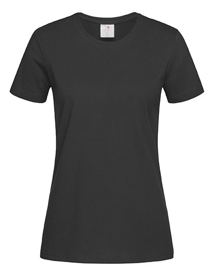 Damen T-Shirt Schwarz/ 100% Baumwolle